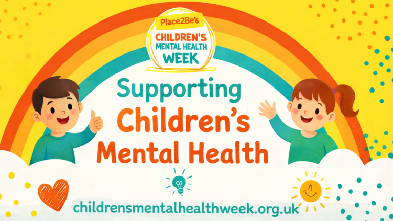 Children’s Mental Health Week featured image with bright, friendly illustration and supportive message for parents and children