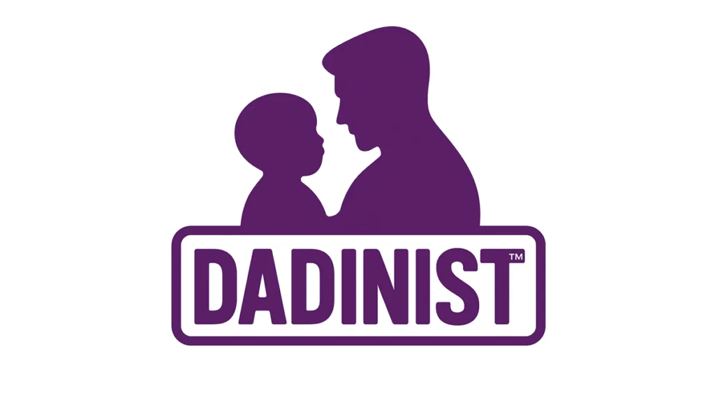 Dadinist: What is it and why it matters in modern parenting 2 Dadinist logo showing a father and child silhouette representing modern, involved fatherhood