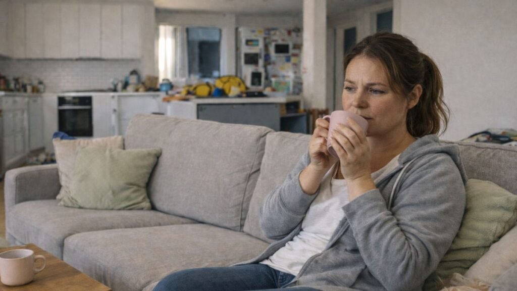 A parent taking a quiet moment alone