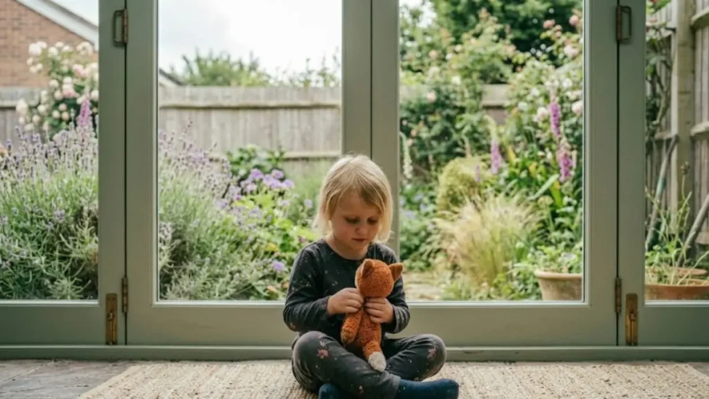 When your child is overwhelmed: what actually helps (short version) 3 Child sitting quietly in a calm space recovering after being overwhelmed.